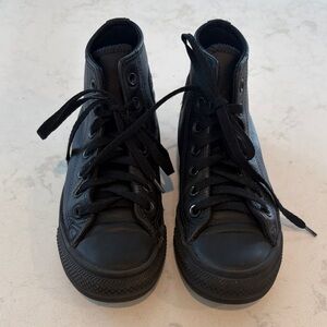 Black Leather Converse Sneakers